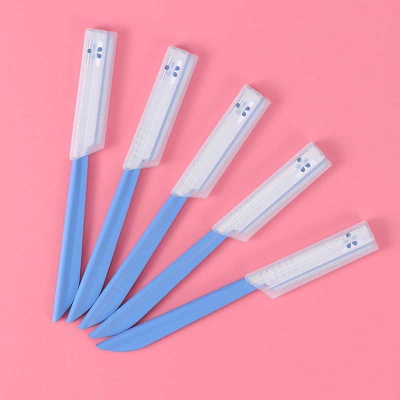 Tinksky 5pcs Eyebrow Shaper Razor Trimmer Shaver Hair Remover Set (Blue) - Image 4